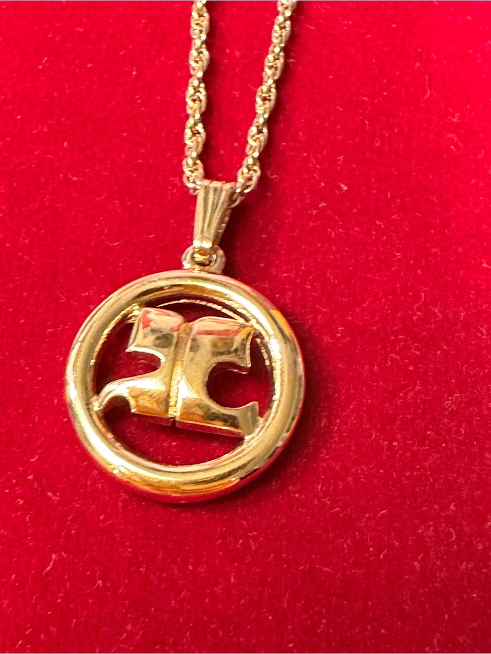 Courreges Paris Gold Logo Circle Pendant Necklace - Picture 8 of 12